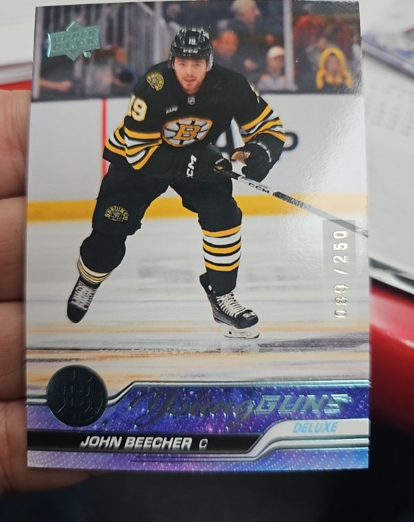 2023-24 Upper Deck Series 2 Young Guns Deluxe #472 John Beecher — front