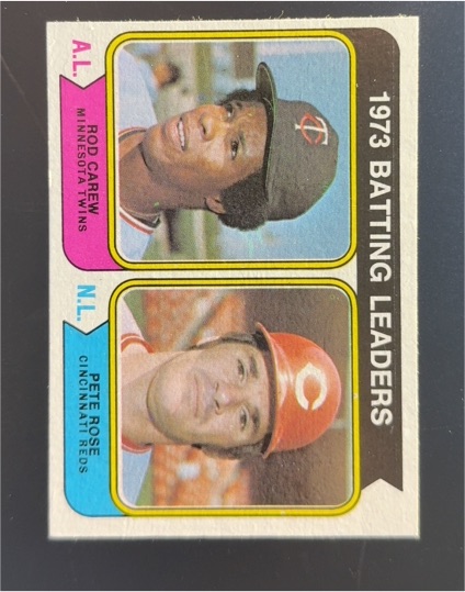 1974 Topps #201 1973 Batting Leaders Rod Carew Pete Rose — front