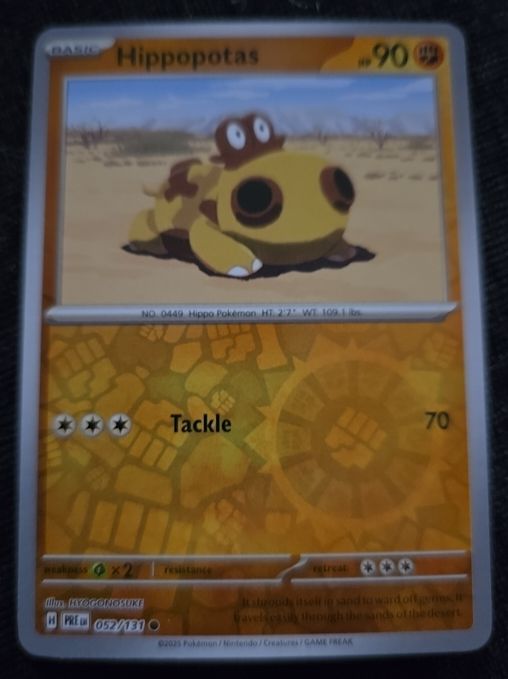 2025 Pokémon Prismatic Evolutions #052 Hippopotas — front