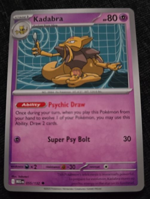 2025 Pokémon ME01: Mega Evolution #055 Kadabra — front