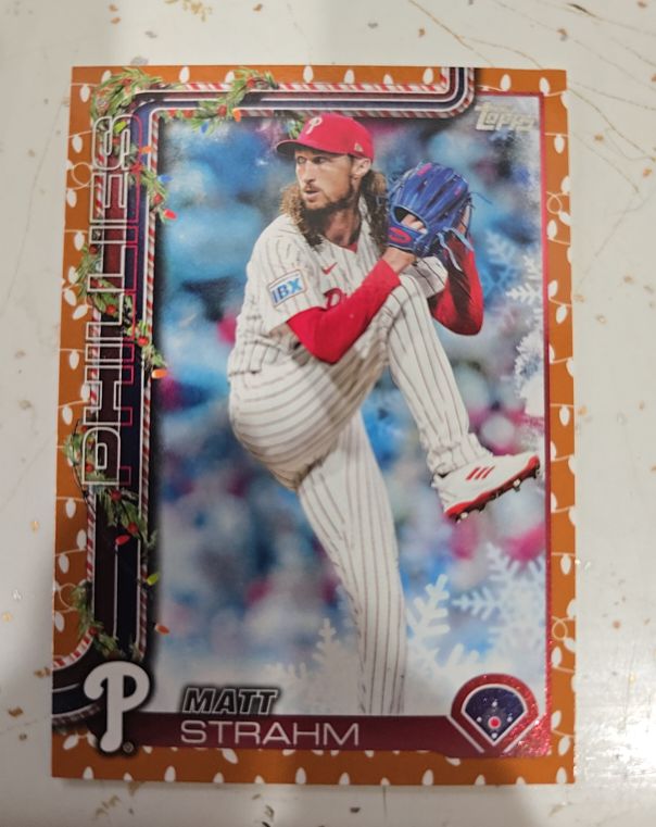 2025 Topps Holiday #H71 Matt Strahm — front