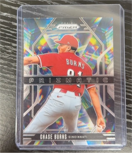2025 Panini Prizm #5 Chase Burns Prizmatic Cincinnati Reds — front