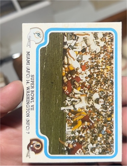 1979 Fleer Team Action #63 Super Bowl VII Miami Dolphins / Washington Redskins — front