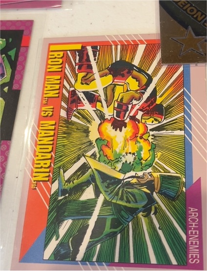 1991 Impel Marvel Universe II #118 Iron Man vs Mandarin — front