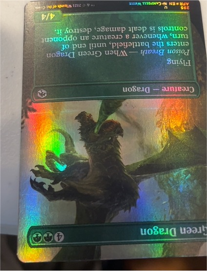 2021 Magic: The Gathering #299 Frying Creature - Green Dragon — front