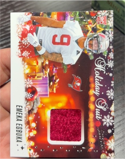2025 Panini Absolute #HS-EEA Emeka Egbuka Holiday Suit Patch Rookie — front