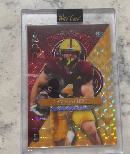 2025 Wild Card 5 Card Draw #Ace of Spades Cam Skattebo — front