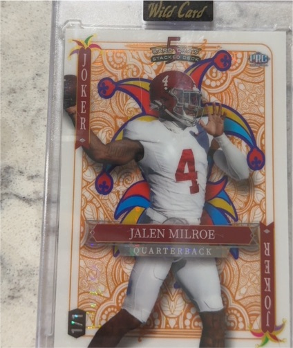 2024 Wild Card 5 Card Draw Stacked Deck Joker Jalen Milroe — front