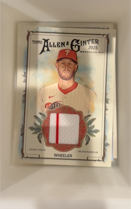 2025 Topps Allen & Ginter Zach Wheeler Game Used Relic — front