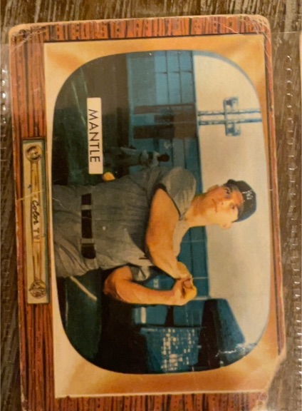 1955 Bowman #1 Mickey Mantle — front