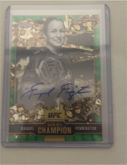 2025 Topps Chrome UFC #MOC-RP Raquel Pennington Mark of a Champion Auto — front