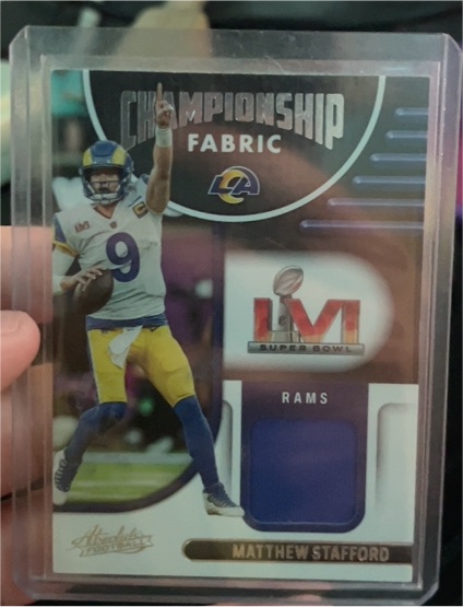 2022 Panini Absolute #CF-1 Matthew Stafford Championship Fabric — front