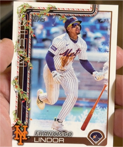 2025 Topps Holiday #H171 Francisco Lindor — front