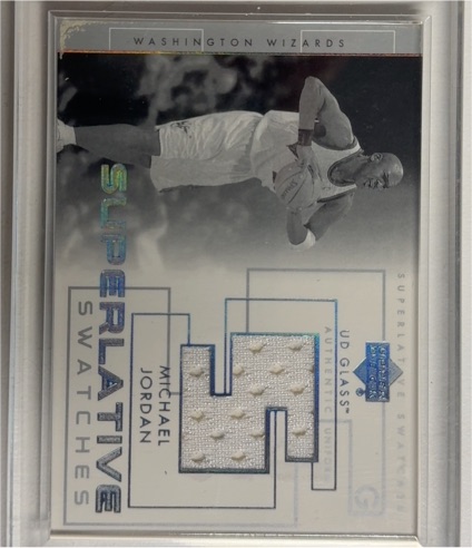 2003-04 Upper Deck Glass Superlative Swatches #SS-MJ Michael Jordan — front