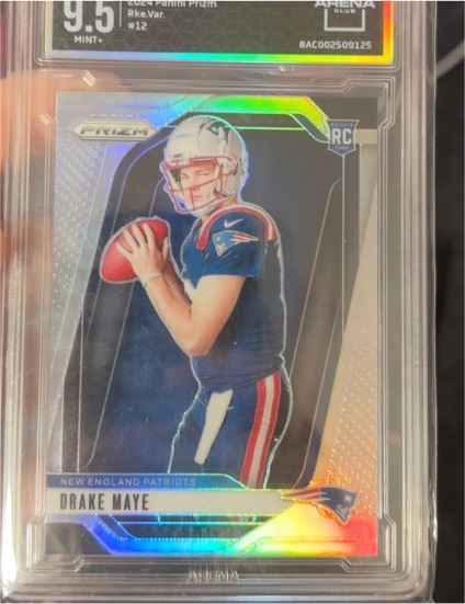 2024 Panini Prizm #12 Drake Maye Rookie Variation Silver Prizm — front