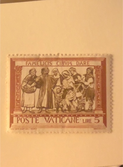 1960 Poste Vaticane #284 Feeding the Hungry — front