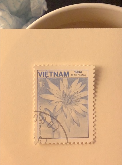 1984 Vietnam Buu Chinh 1d Nymphaea ampla DC1 Stamp — front