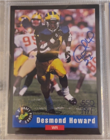 1992 Classic Draft Picks #1 Desmond Howard — front