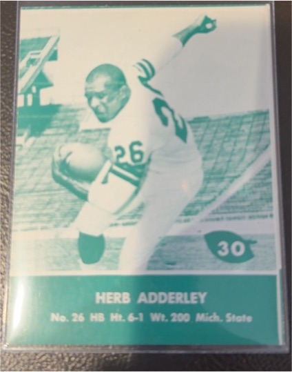 1961 Lake To Lake Packers Football #30 Herb Adderley — front