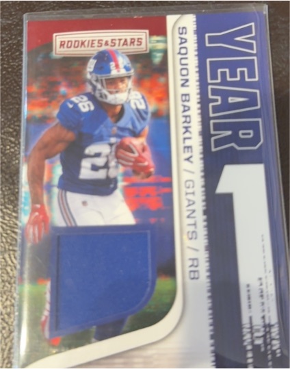 2018 Panini Rookies & Stars Year 1 Relics #YO-1 Saquon Barkley — front