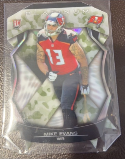 2014 Topps Platinum Mike Evans Camo Die Cut — front