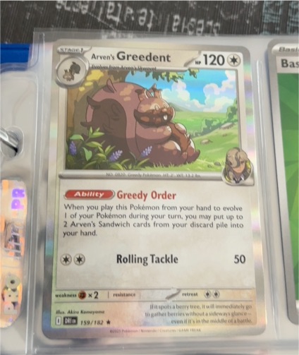 2025 Pokémon TCG Destined Rivals #159 Arven's Greedent — front
