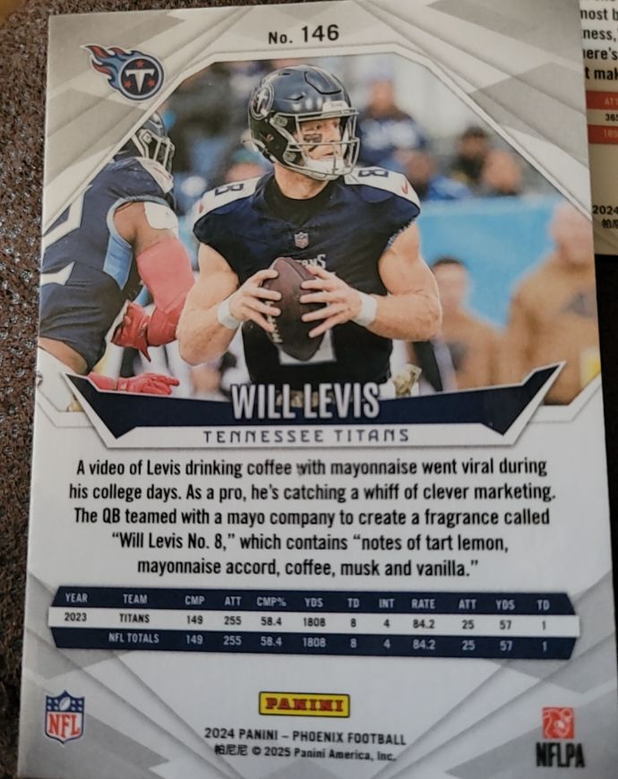 2024 Panini Phoenix Football #146 Will Levis — front