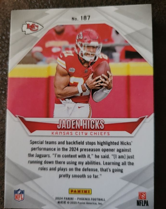 2024 Panini Phoenix #187 Jaden Hicks — front