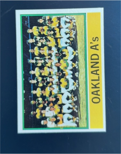 1976 Topps #421 Oakland A's Team Checklist — front