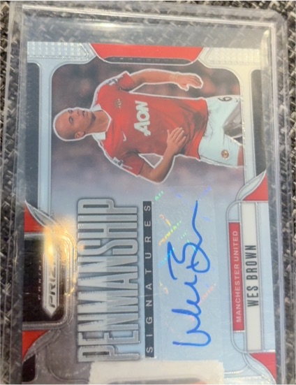 2024-25 Panini Prizm Premier League Penmanship Signatures Wes Brown — front