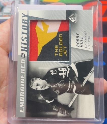 2021-22 Upper Deck SP Authentic Embroidered In History #EI-BH Bobby Hull — front