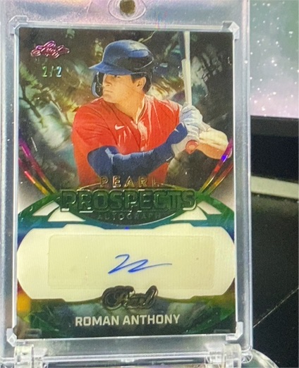 2025 Leaf Pearl Prospects Autograph #2/2 Roman Anthony — front
