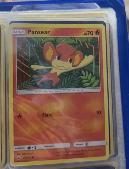 2017 Pokémon Burning Shadows #22 Pansear — front