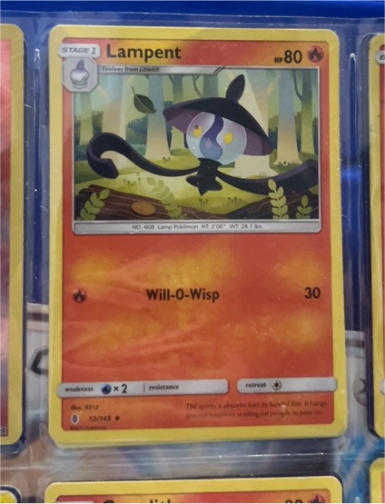 2017 Pokémon Guardians Rising #12 Lampent — front
