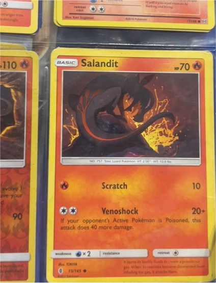 2017 Pokémon Sun & Moon Guardians Rising #15 Salandit — front