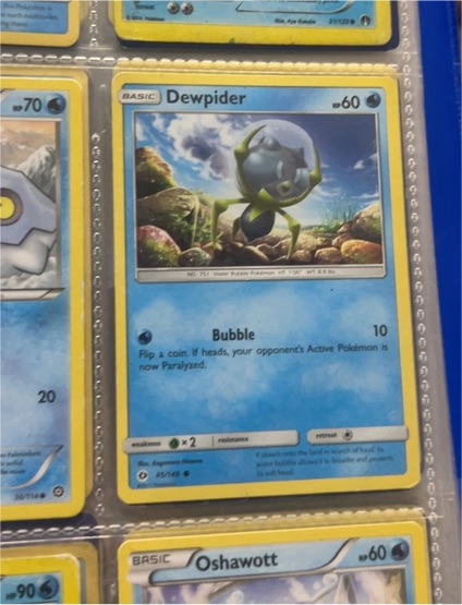 2017 Pokemon Sun & Moon #45 Dewpider — front