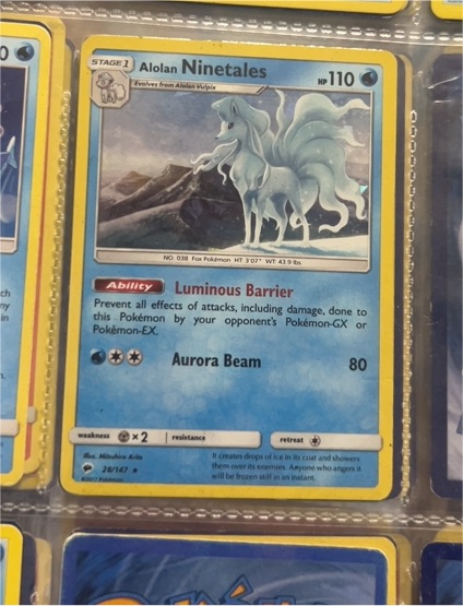 2017 Pokémon TCG Burning Shadows #28 Alolan Ninetales — front