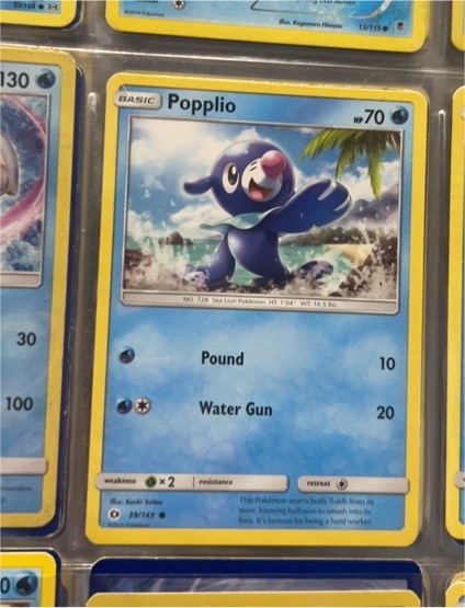 2017 Pokémon Sun & Moon #39 Popplio — front
