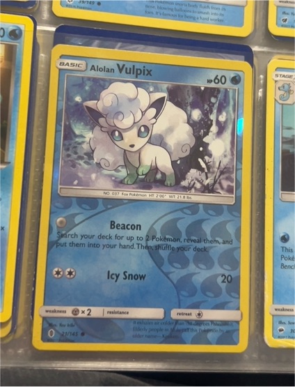 2017 Pokémon Guardians Rising #21 Alolan Vulpix — front