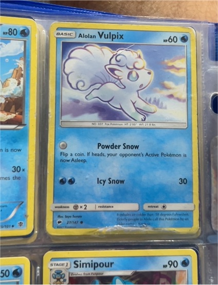 2017 Pokémon TCG SM Burning Shadows #27 Alolan Vulpix — front