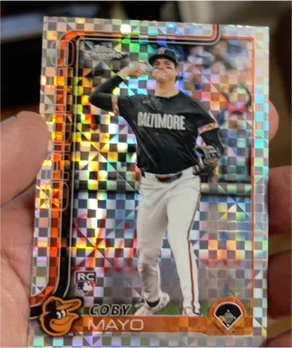 2025 Topps Chrome #120 Coby Mayo X-Fractor — front
