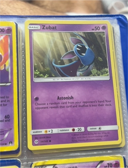2017 Pokemon Sun & Moon #54 Zubat — front