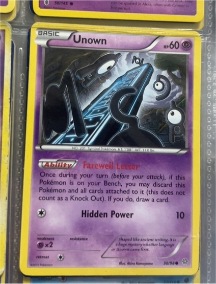 2015 Pokémon XY Ancient Origins #30 Unown — front
