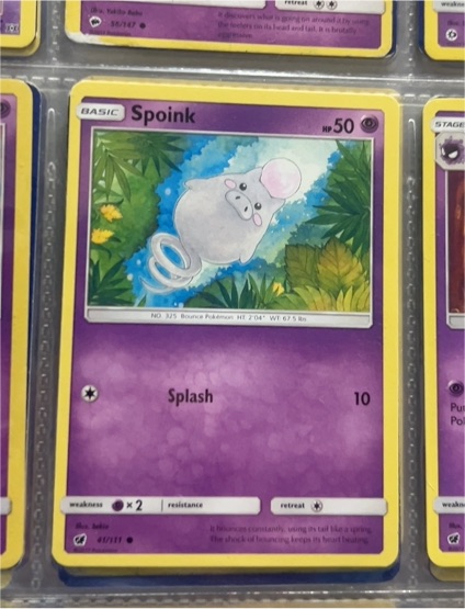 2017 Pokémon Sun & Moon Crimson Invasion #41 Spoink — front