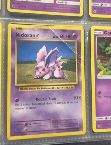 1999 Pokémon #55 Nidoran♂ — front