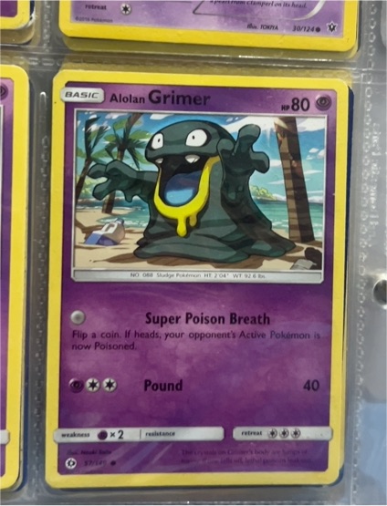 2017 Pokemon Sun & Moon #57 Alolan Grimer — front