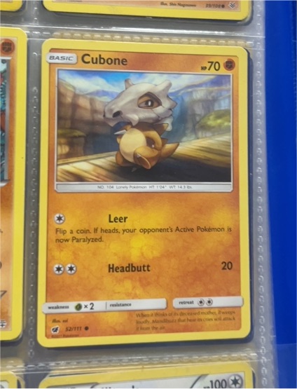 2017 Pokemon TCG Crimson Invasion #52 Cubone — front