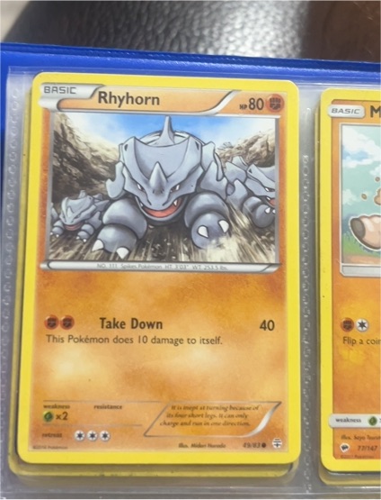 2016 Pokémon Generations #49 Rhyhorn — front