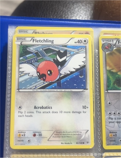 2014 Pokémon XY Roaring Skies #82 Fletchling — front