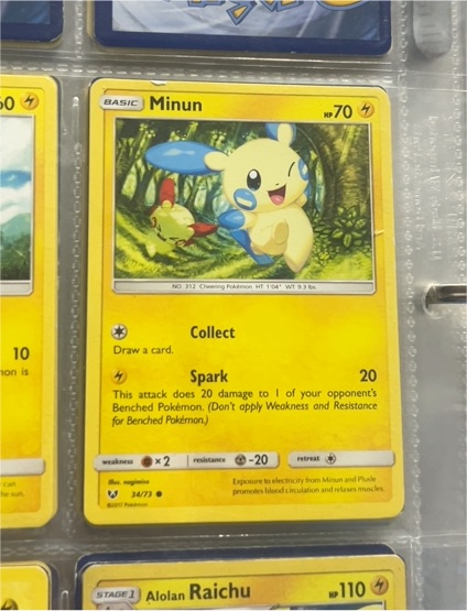 2017 Pokémon Sun & Moon #34 Minun — front